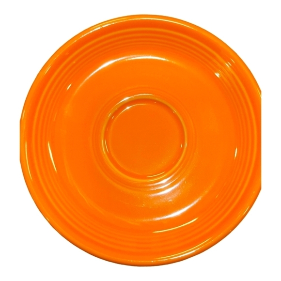 Fiesta Tangerine Mug Tea Cup & Saucer Set Homer Laughlin #2 - Picture 3 of 5